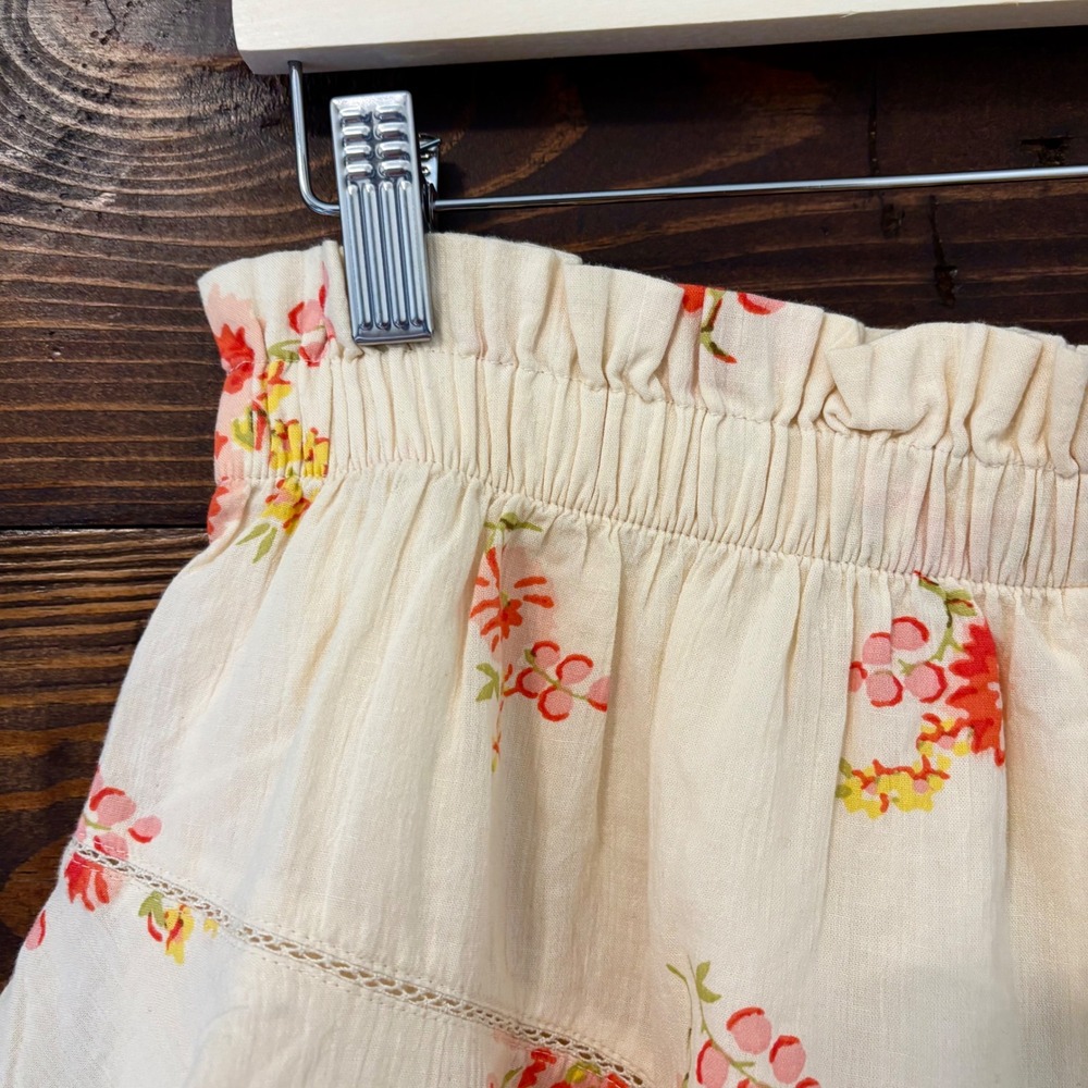 Aerie Rock N Ruffle Floral Skort Women's M Cream Orange Boho Lace Cottagecore - Picture 4 of 10